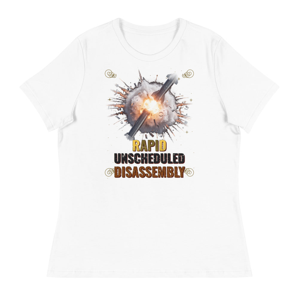 Rapid Unscheduled Disassembly - Women's Relaxed Tee - White - Front