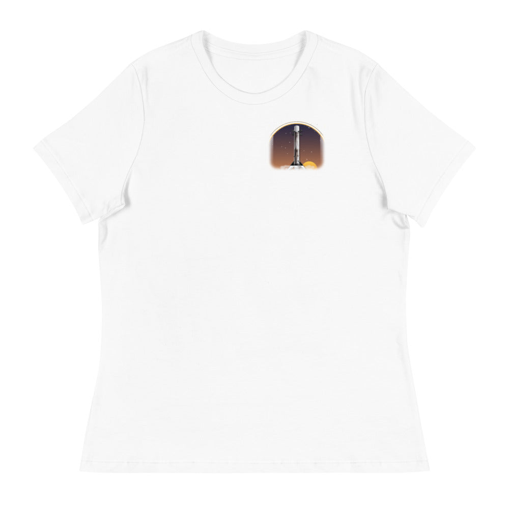 Same Booster, Different Day (Black) - Women's Relaxed Tee - White - Front [Women's Relaxed Tee - Back + Left Chest / White]