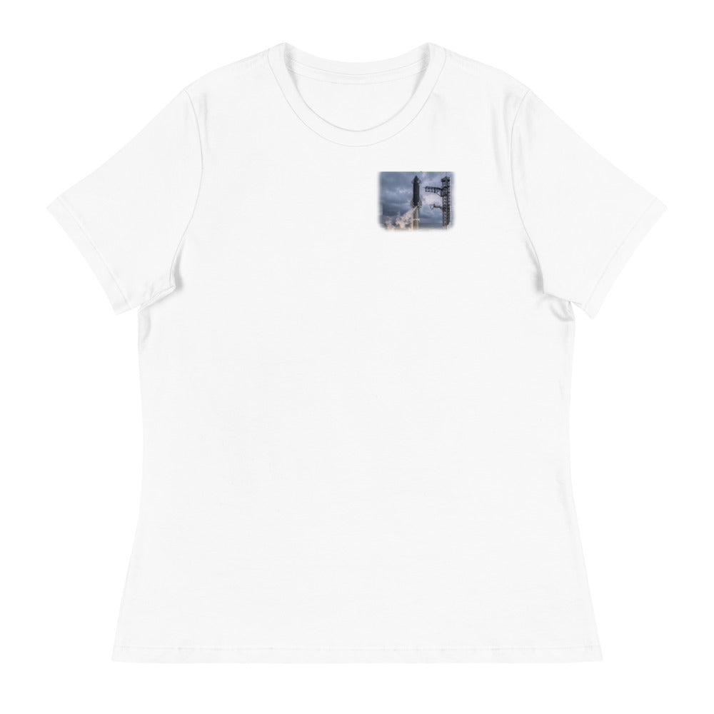 Scrub Happens - Women's Relaxed Tee - White - Front [Women's Relaxed Tee - Back + Left Chest / White]